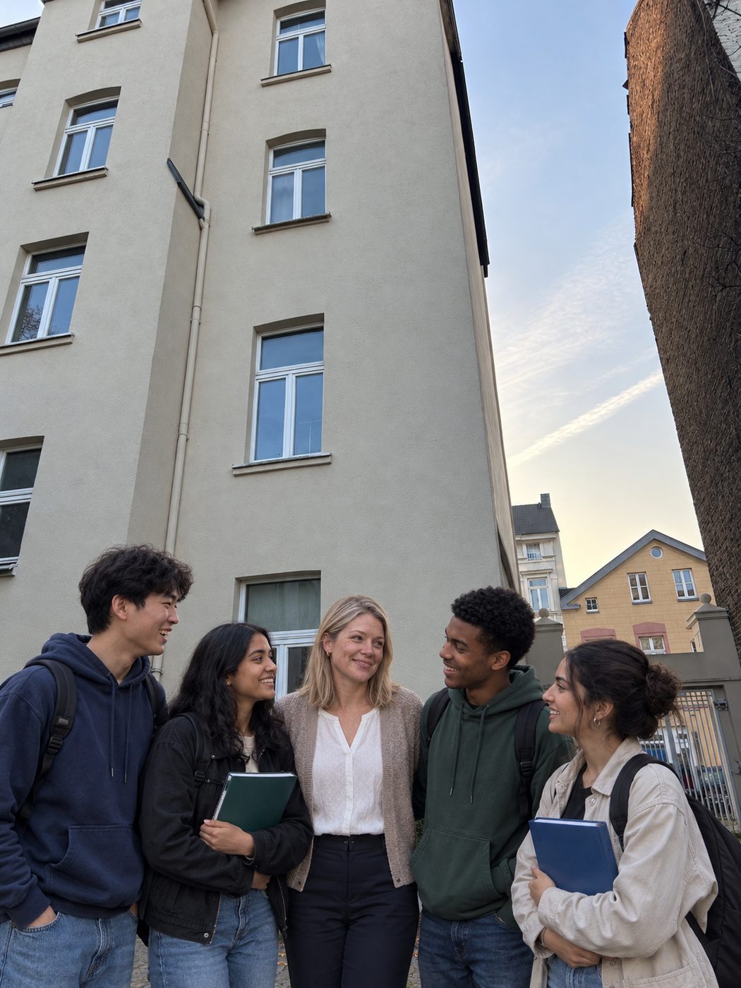 Kursgruppe im Hof des Steinke-Instituts Bonn