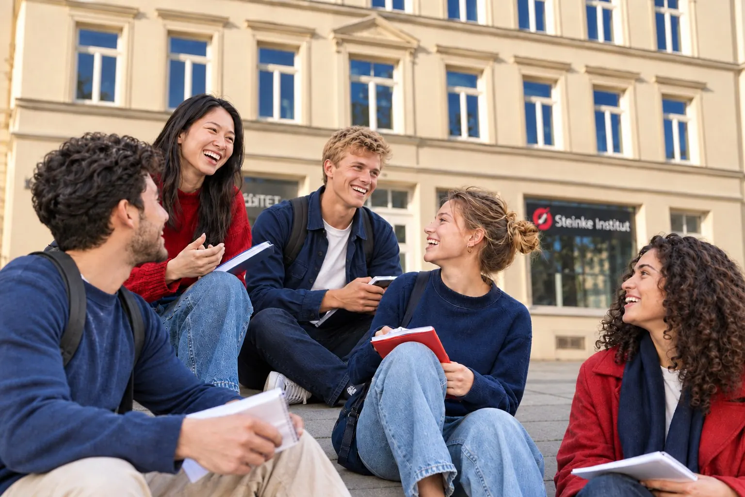 Internationale Studierende vor dem Steinke-Institut